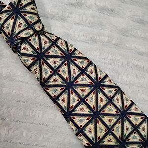 Ferracci mens 100% silk made in the USA window pane 64" x 3.5" Business Casual